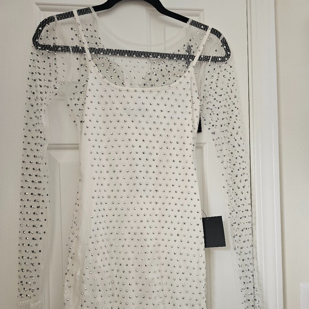 Lulus White Dress- rhinestones.